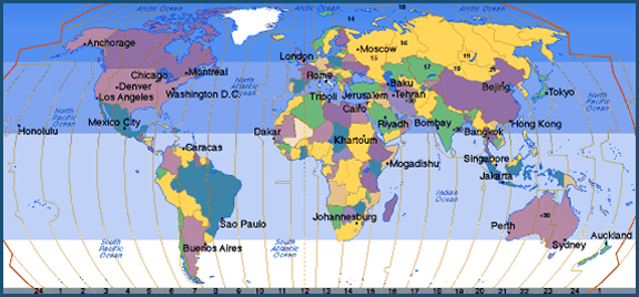 world time zone map